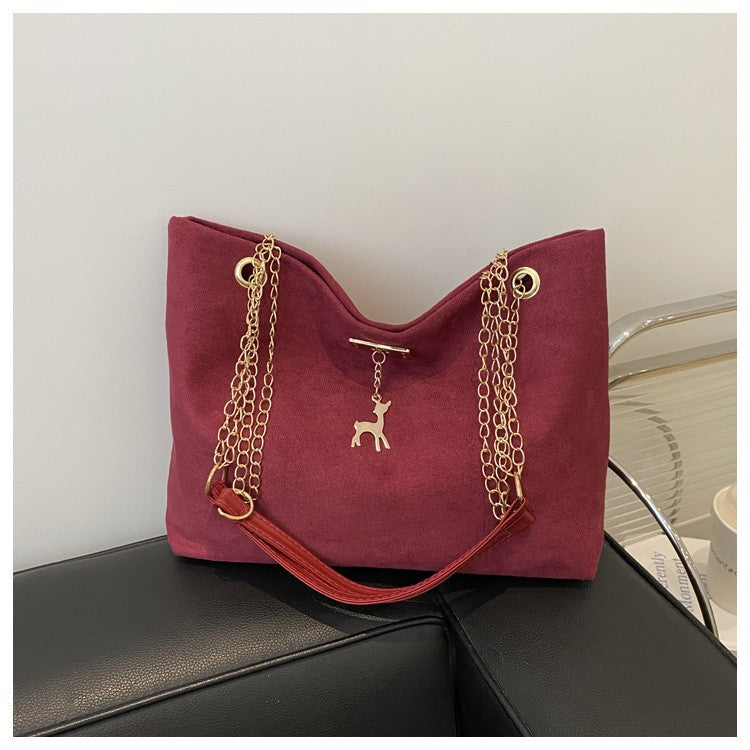 Retro Commuter Texture Chain Shoulder Bag